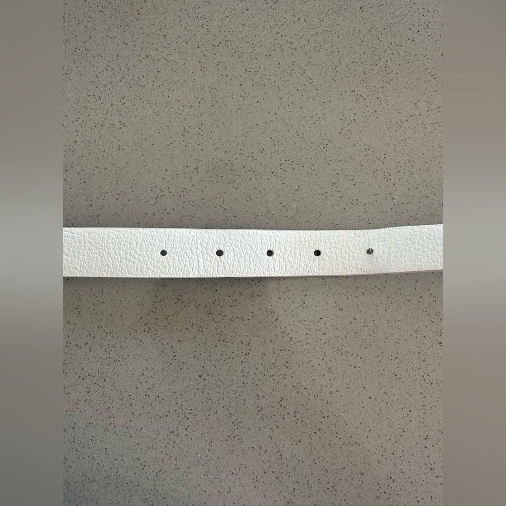 Salvatore Ferragamo Flower Buckle Leather Belt New Bianco White/Gold Buckle - Picture 5 of 8